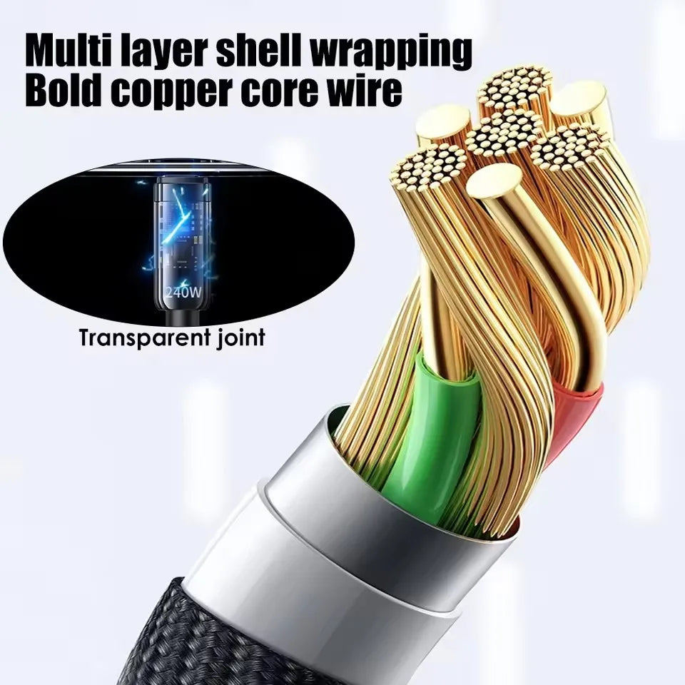 240W USB-C Fast Charging Cable With LED Power Display