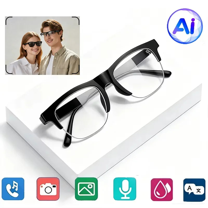 Transparent Color Wireless Smart AI Glasses With Camera & Voice Control